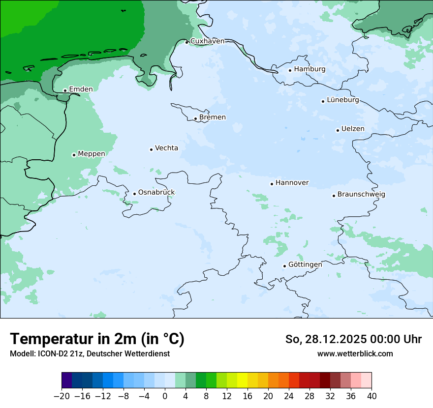 Modellkarten Temperatur