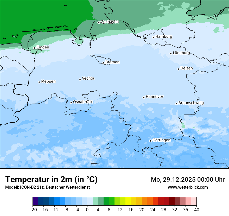 Modellkarten Temperatur