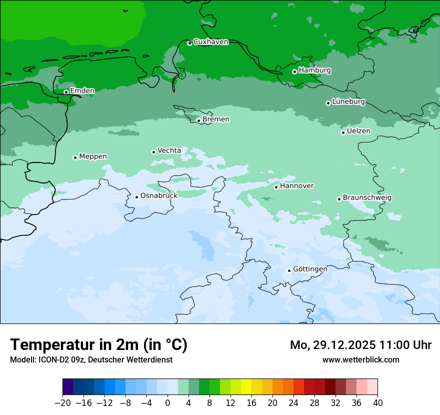 Modellkarten Temperatur