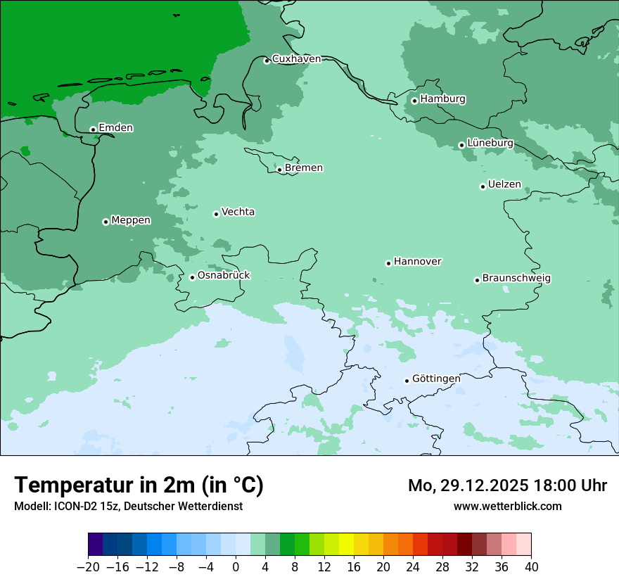 Modellkarten Temperatur