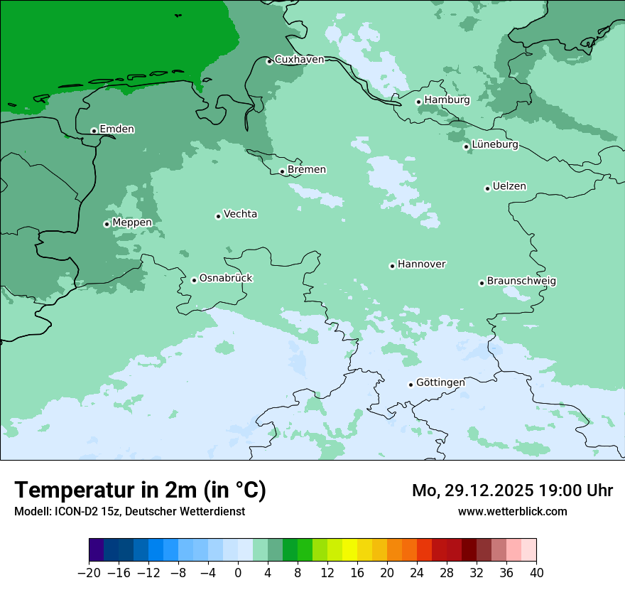 Modellkarten Temperatur