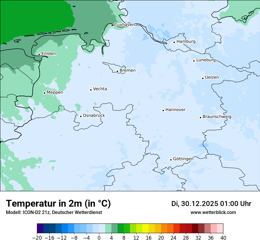 Modellkarten Temperatur
