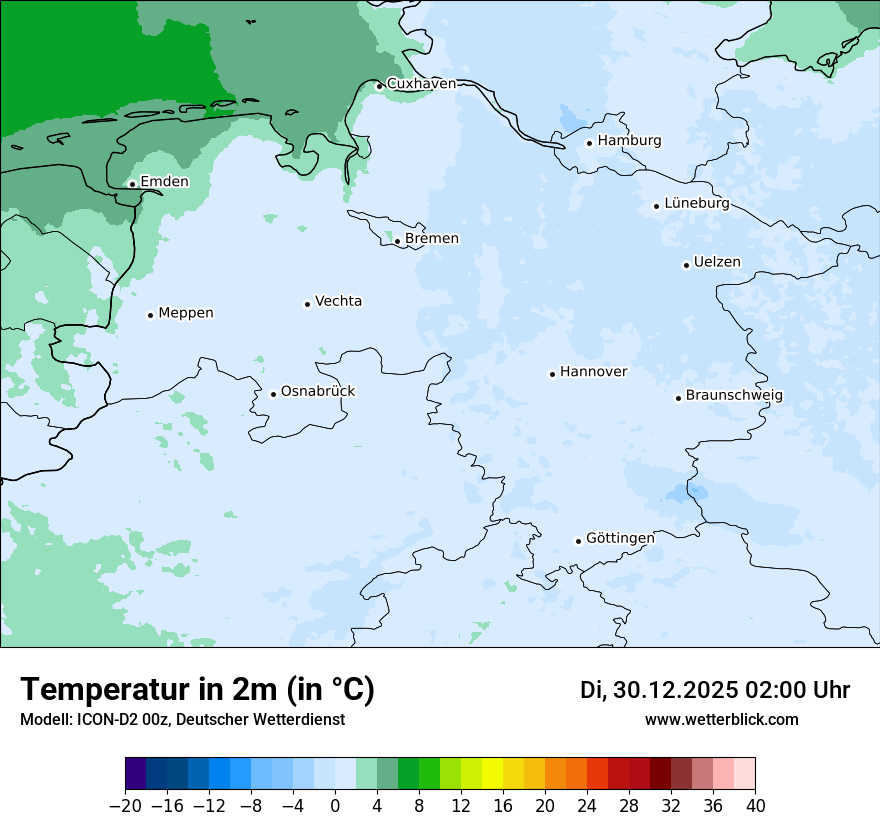 Modellkarten Temperatur