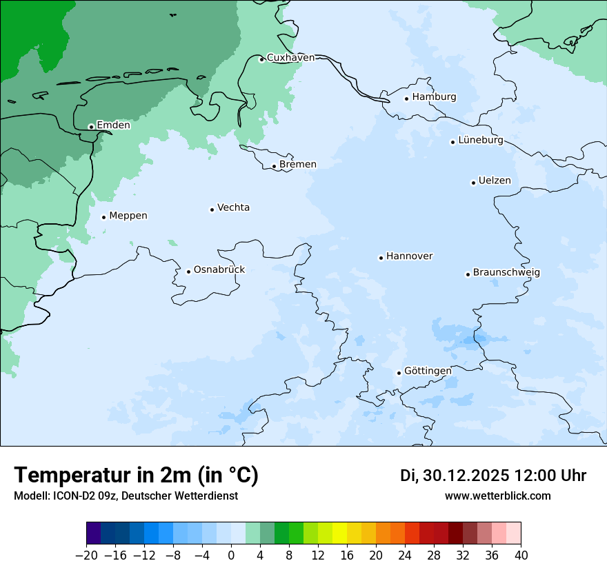 Modellkarten Temperatur