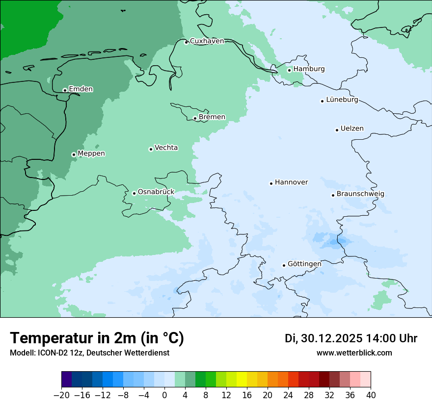 Modellkarten Temperatur