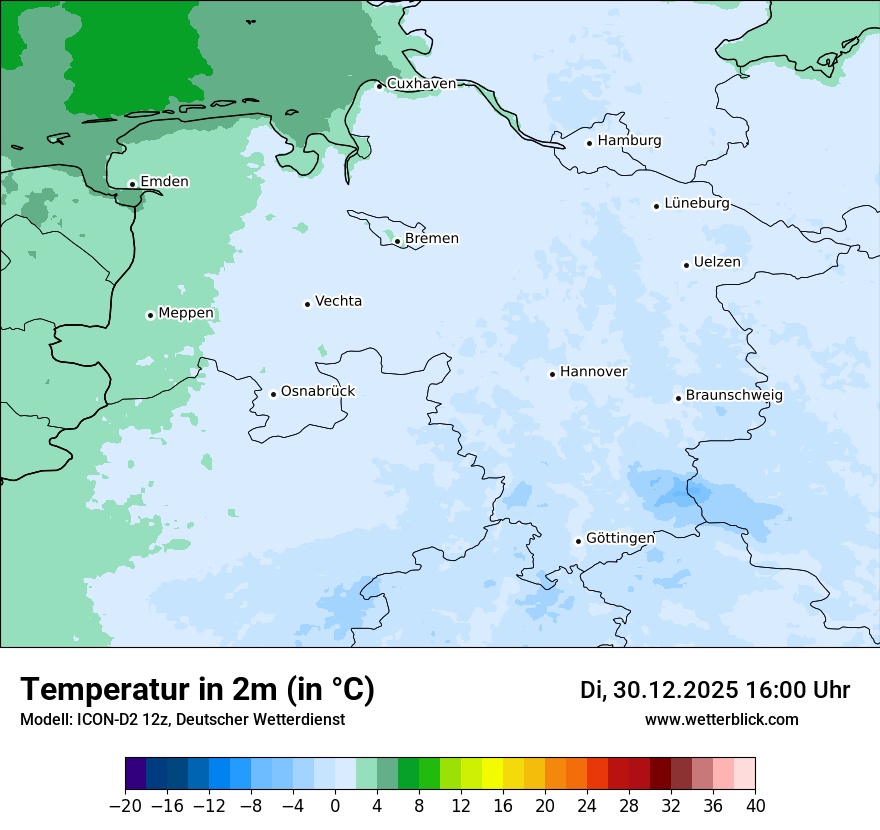 Modellkarten Temperatur