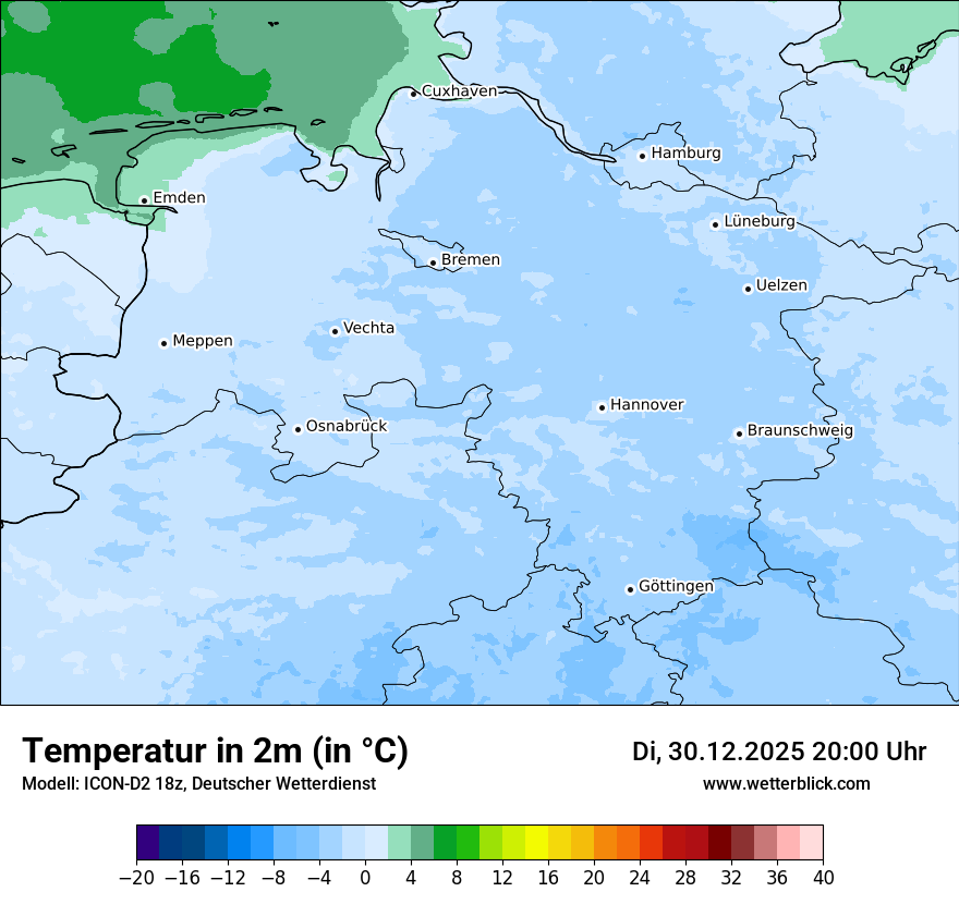 Modellkarten Temperatur