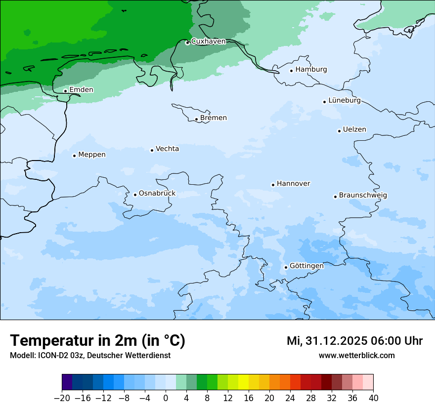 Modellkarten Temperatur