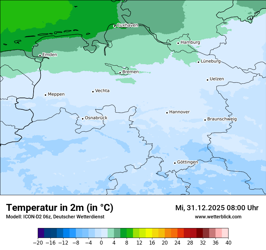 Modellkarten Temperatur