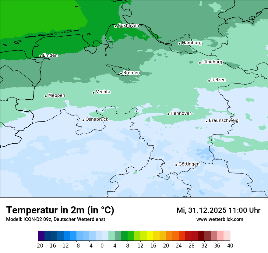 Modellkarten Temperatur