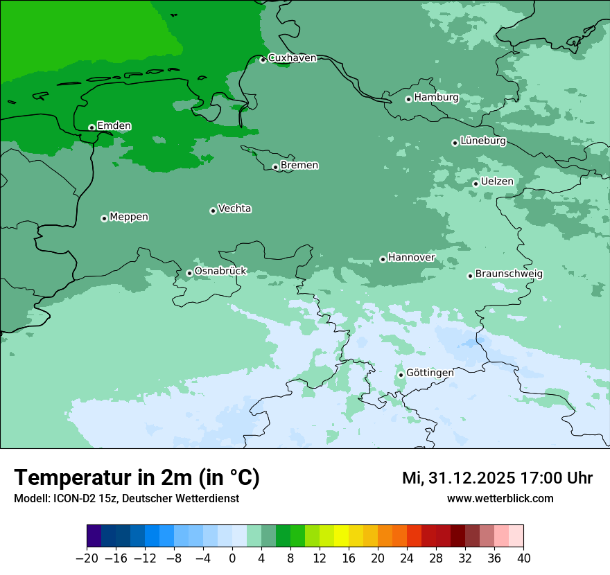 Modellkarten Temperatur