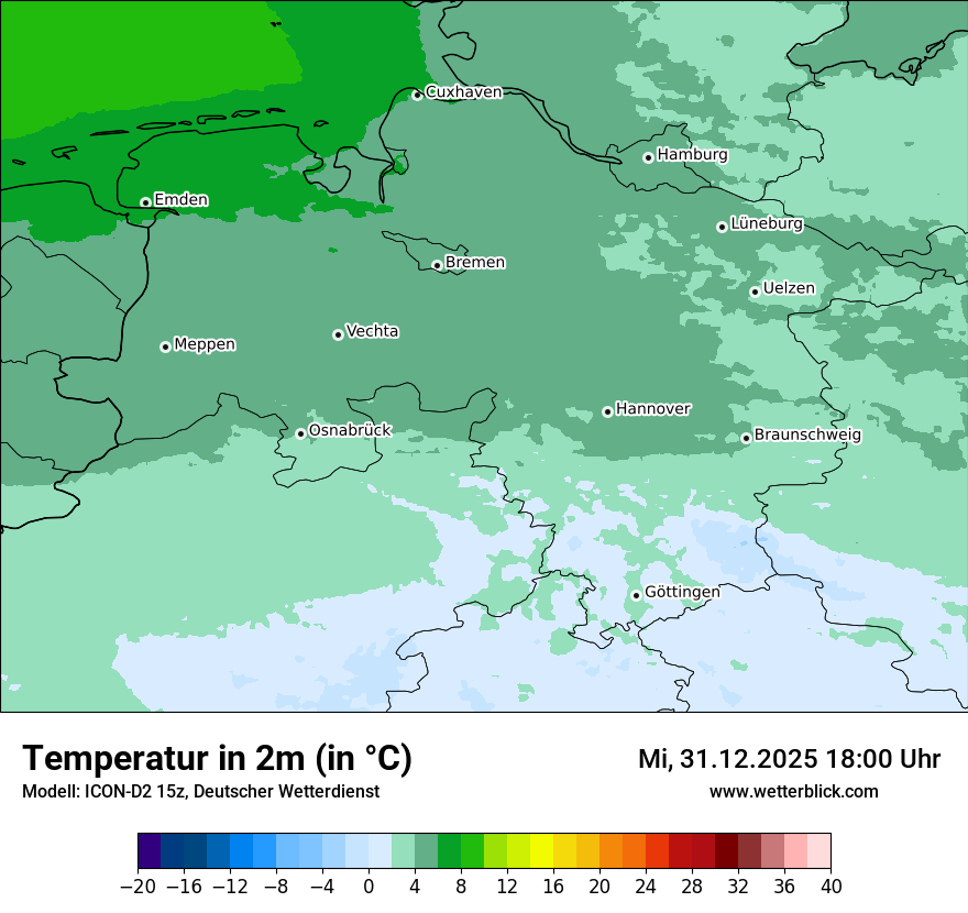 Modellkarten Temperatur