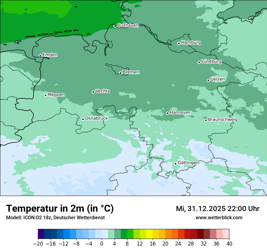 Modellkarten Temperatur