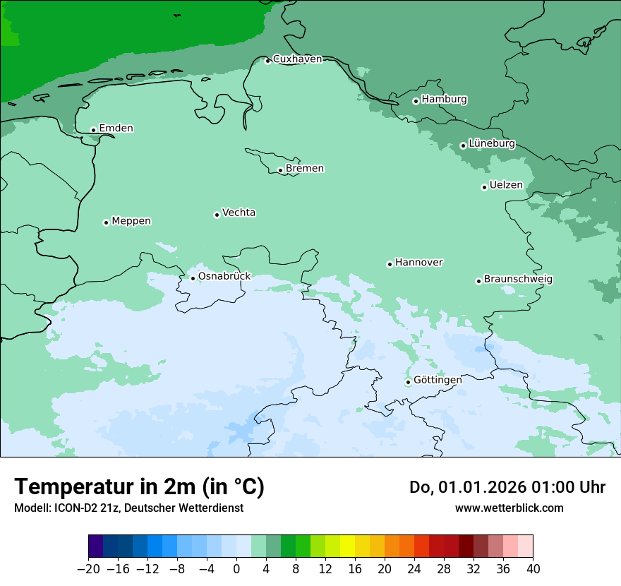Modellkarten Temperatur