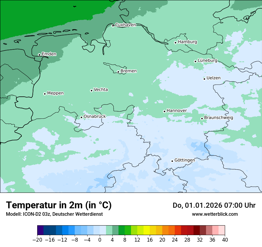 Modellkarten Temperatur