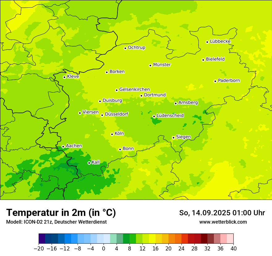 Modellkarten Temperatur
