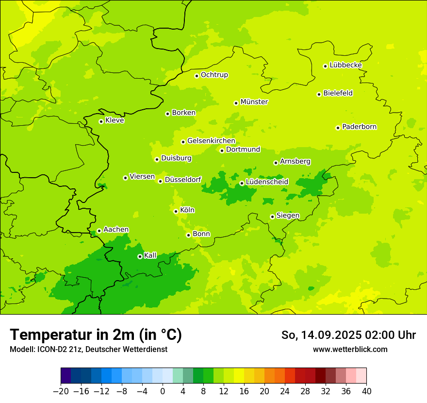 Modellkarten Temperatur
