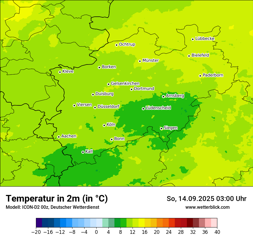 Modellkarten Temperatur