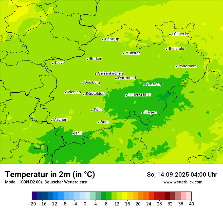 Modellkarten Temperatur