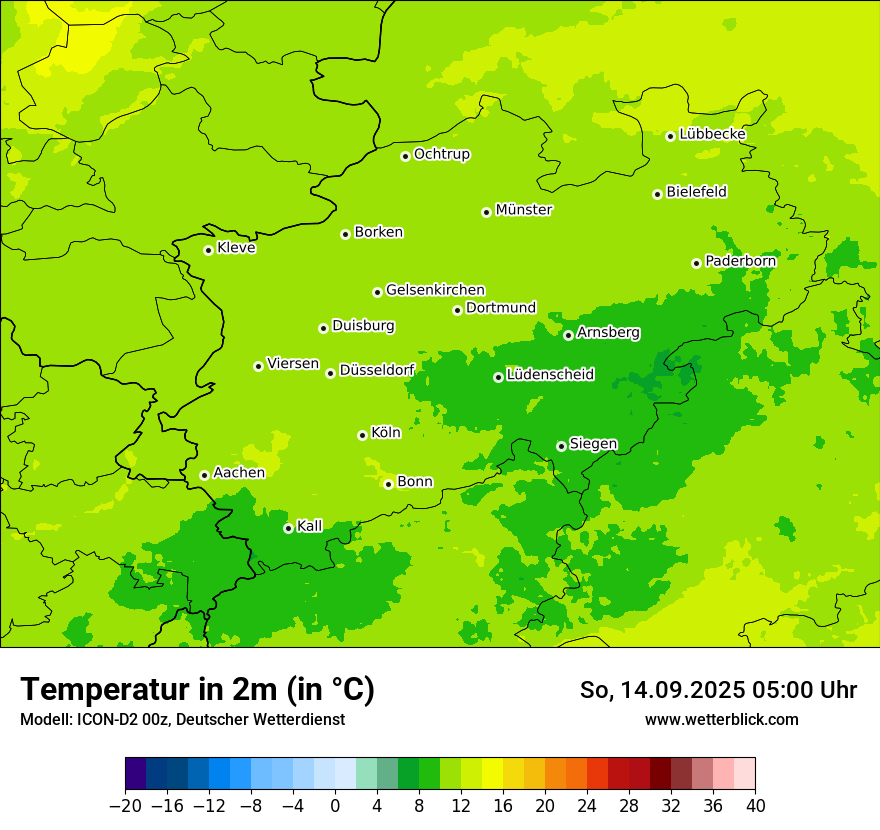 Modellkarten Temperatur