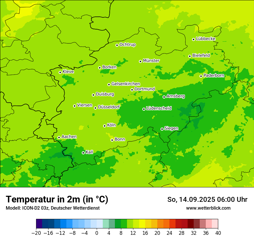 Modellkarten Temperatur