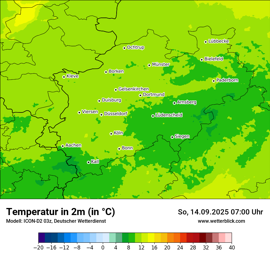 Modellkarten Temperatur