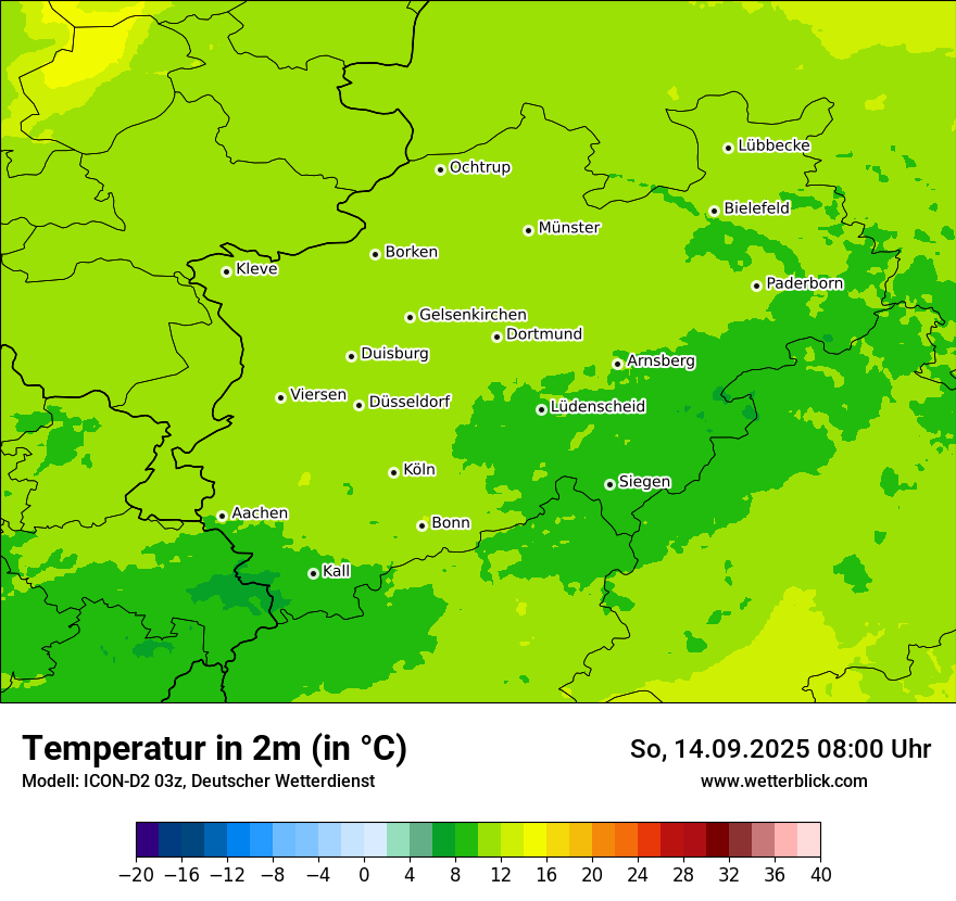 Modellkarten Temperatur