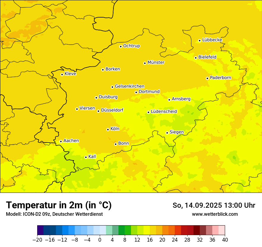 Modellkarten Temperatur