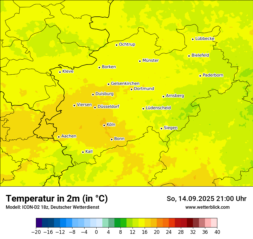 Modellkarten Temperatur