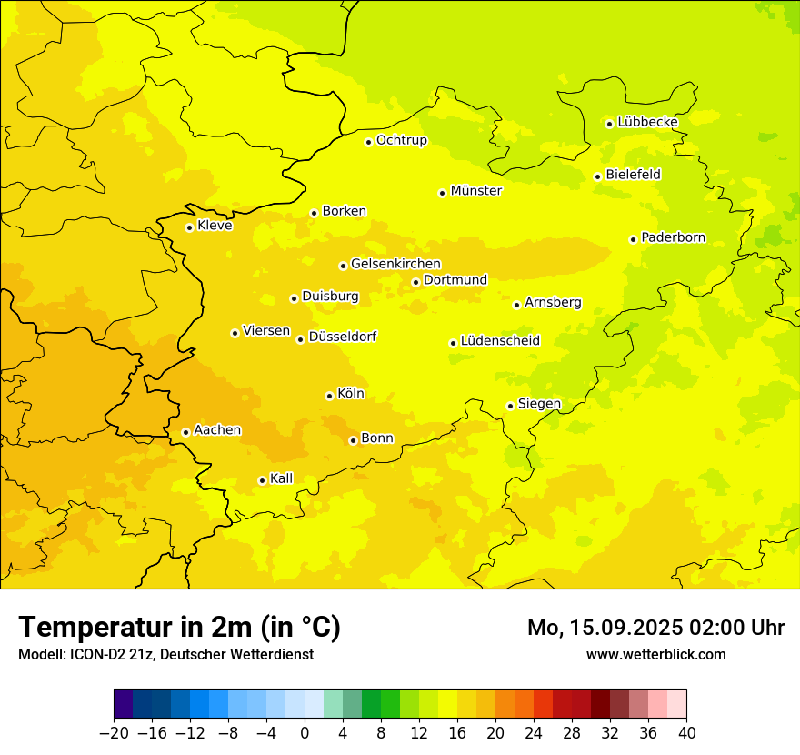 Modellkarten Temperatur