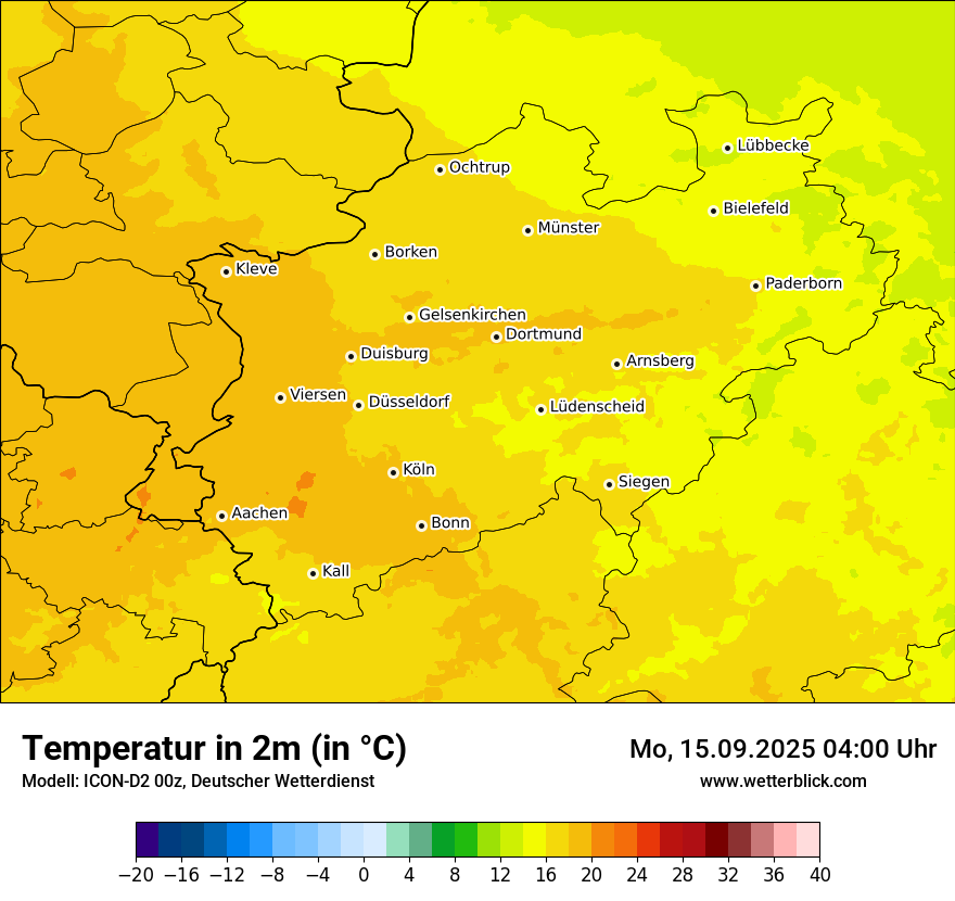 Modellkarten Temperatur