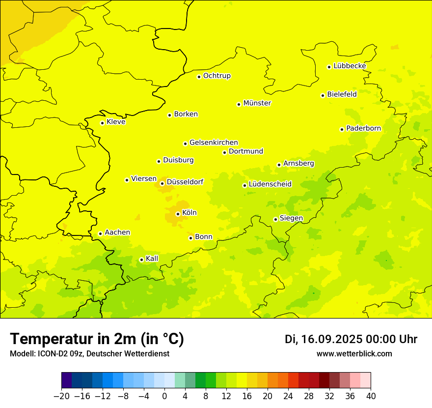 Modellkarten Temperatur
