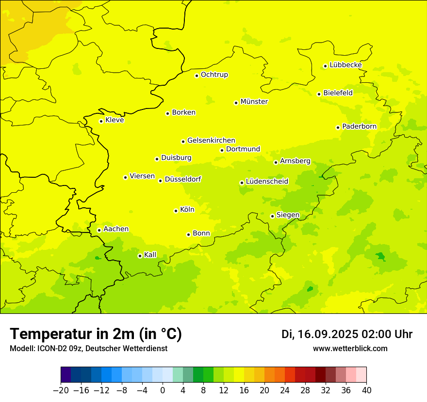 Modellkarten Temperatur