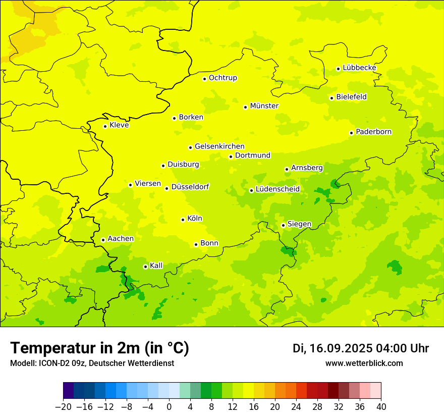 Modellkarten Temperatur