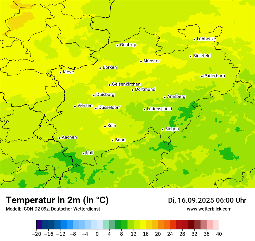 Modellkarten Temperatur