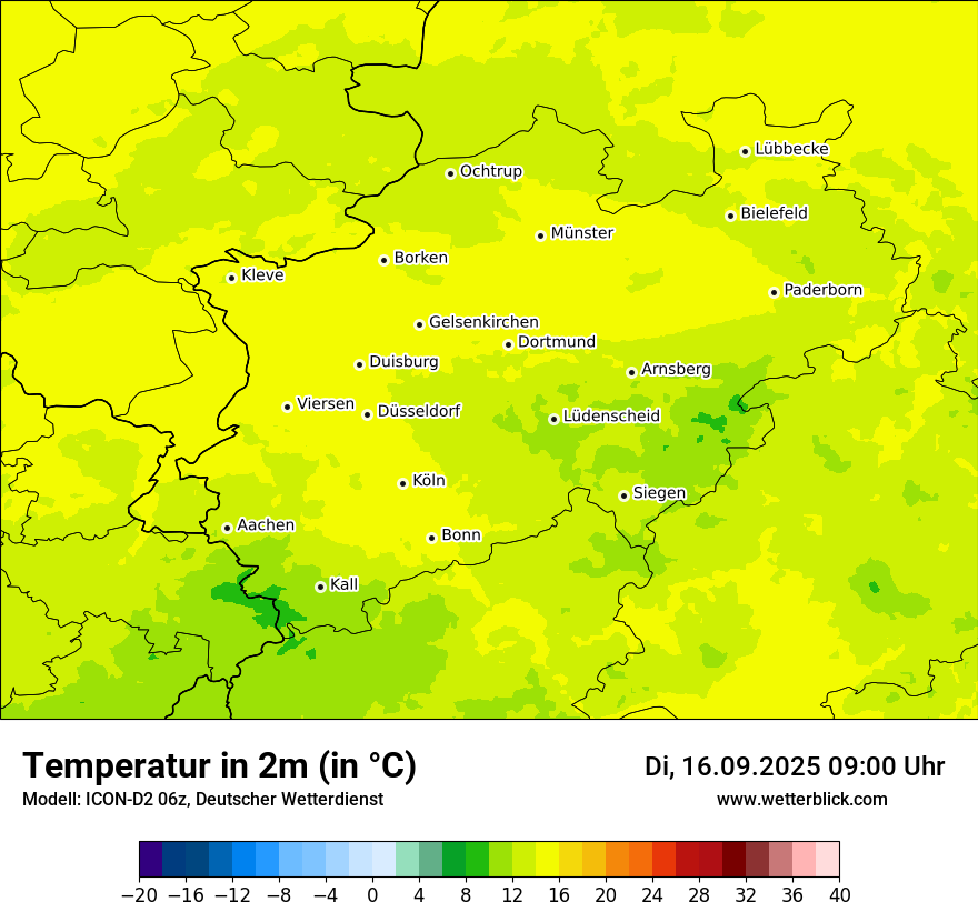 Modellkarten Temperatur