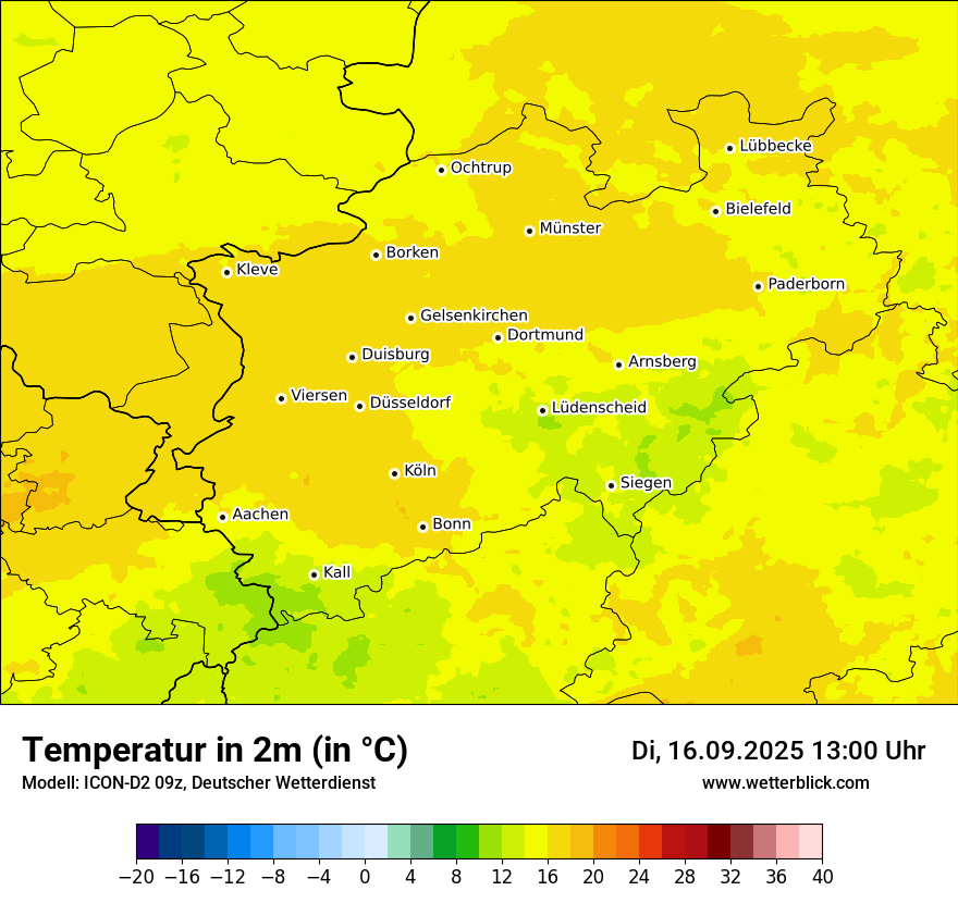 Modellkarten Temperatur