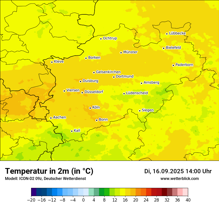 Modellkarten Temperatur