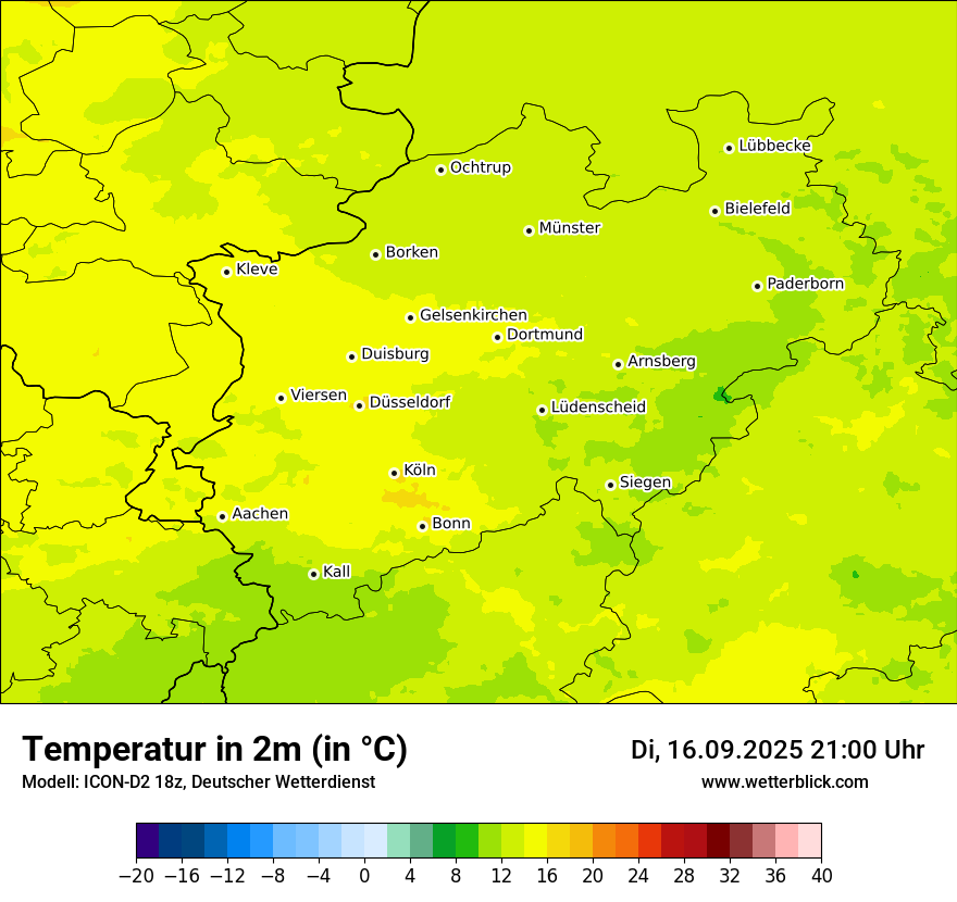 Modellkarten Temperatur