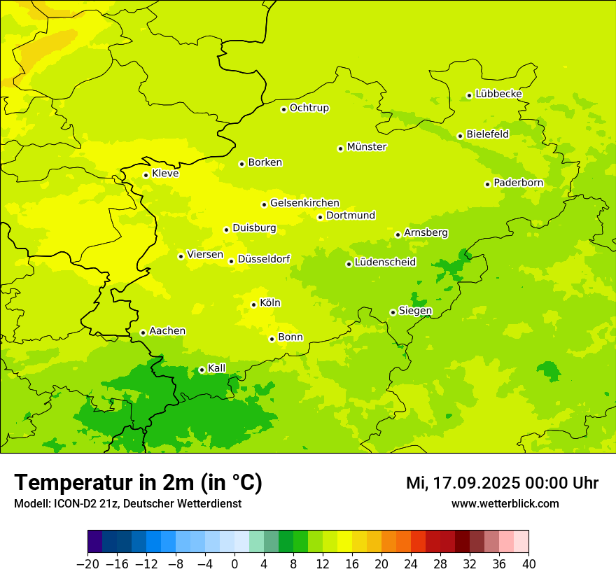 Modellkarten Temperatur