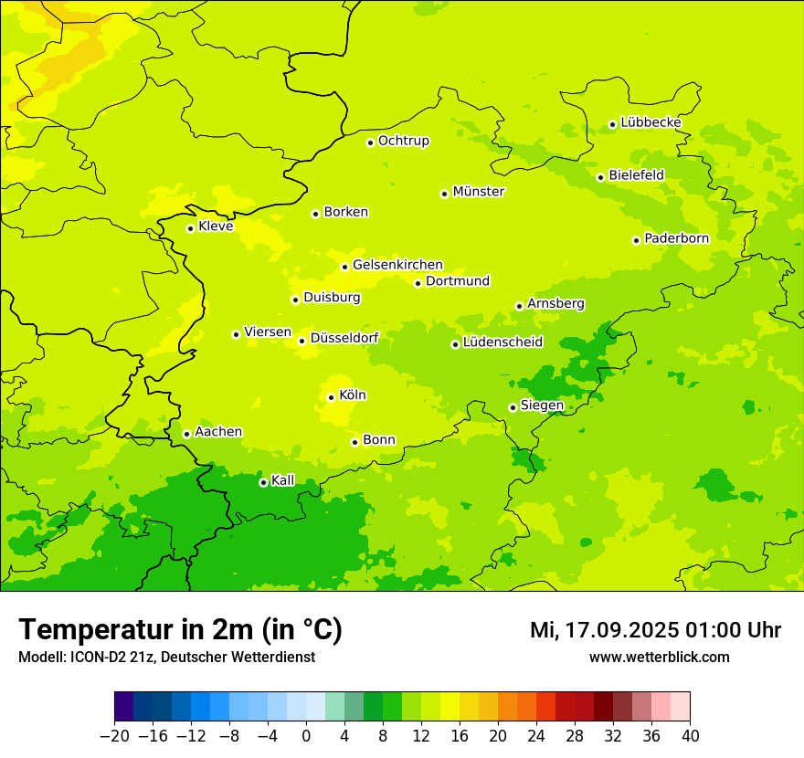 Modellkarten Temperatur