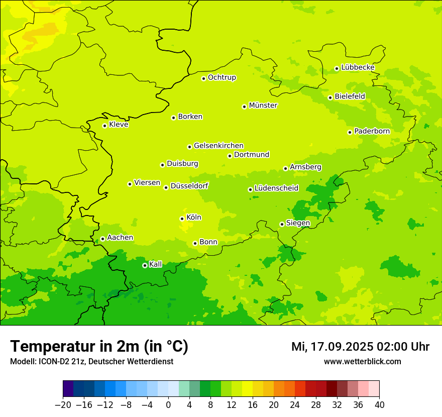Modellkarten Temperatur