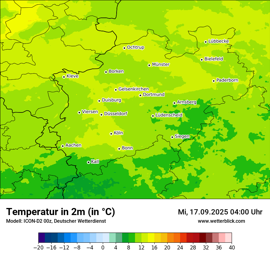 Modellkarten Temperatur