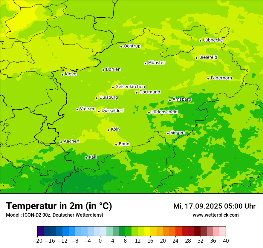 Modellkarten Temperatur