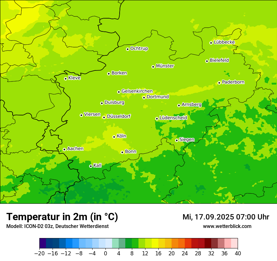 Modellkarten Temperatur