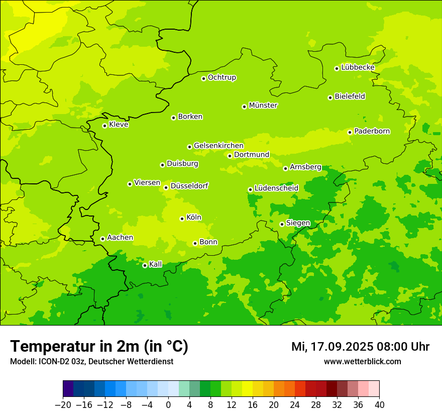 Modellkarten Temperatur