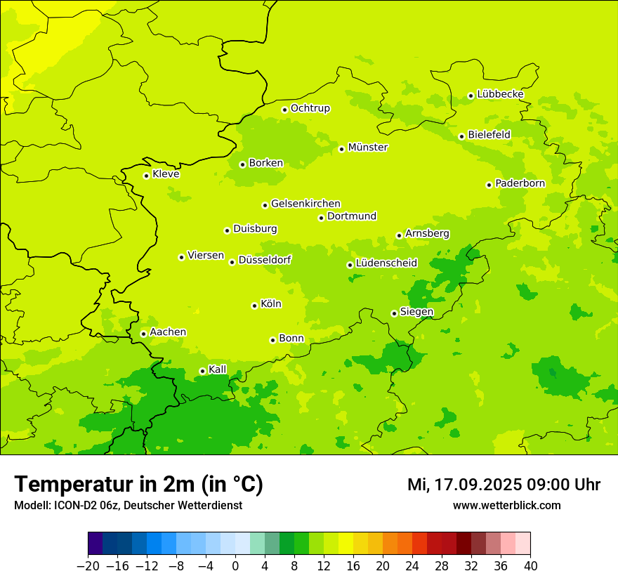 Modellkarten Temperatur