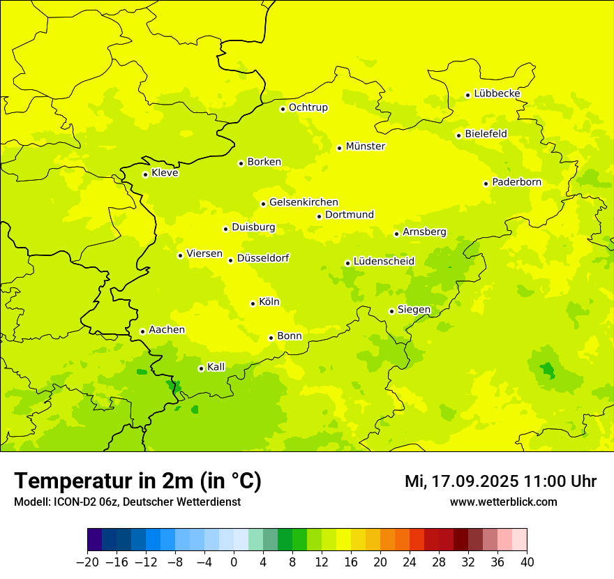 Modellkarten Temperatur