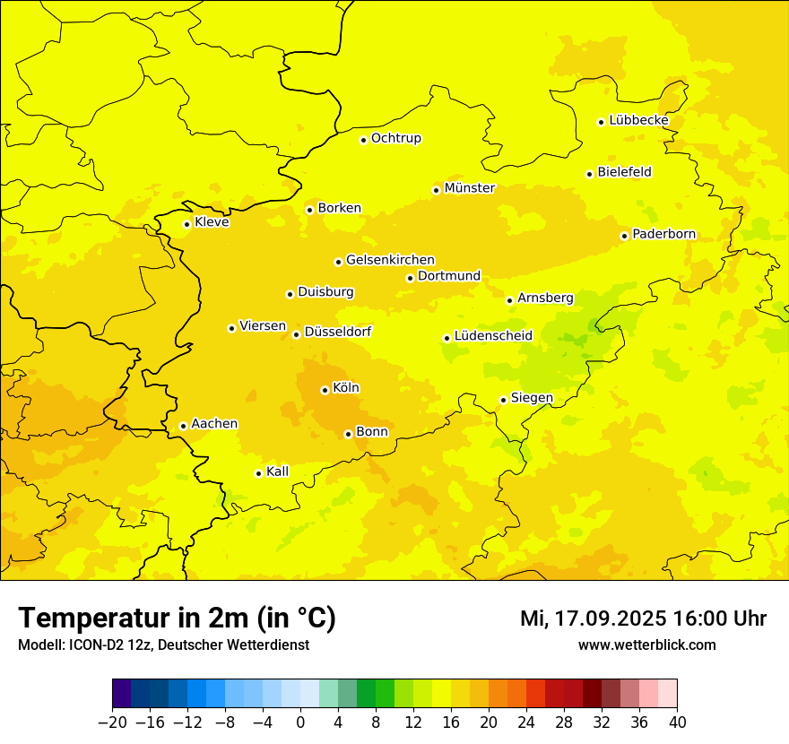 Modellkarten Temperatur