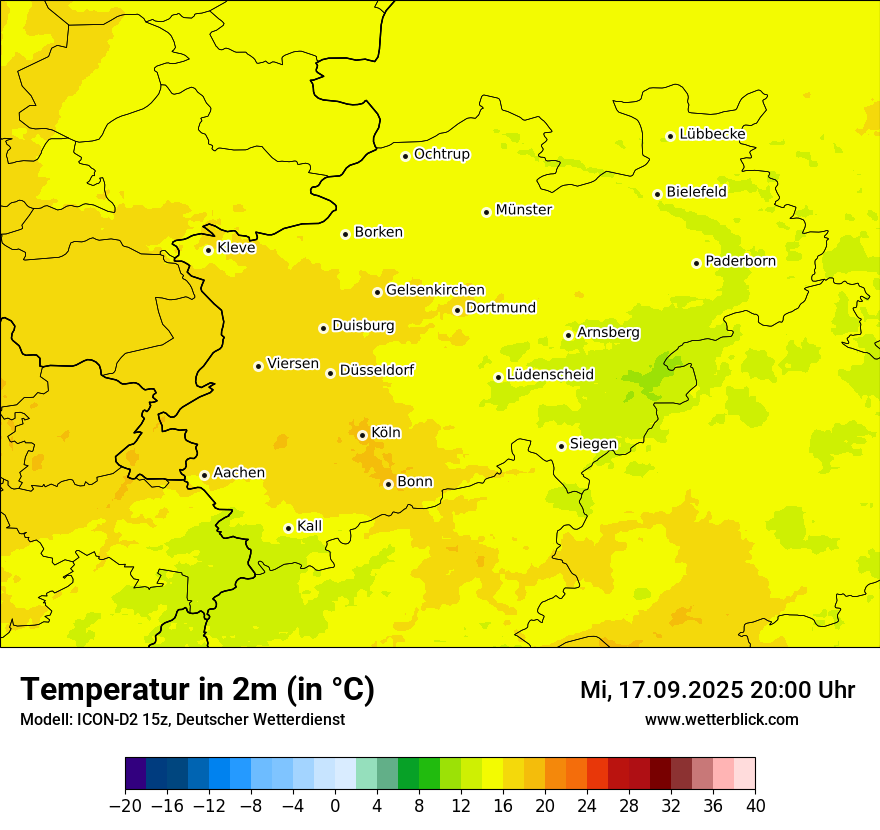Modellkarten Temperatur